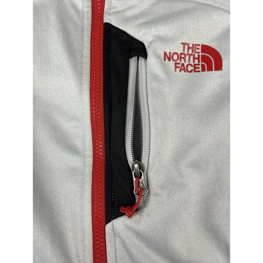 The North Face Jacket Men Small Gray Fleece Full Zip Mock Neck Pockets Outdoors